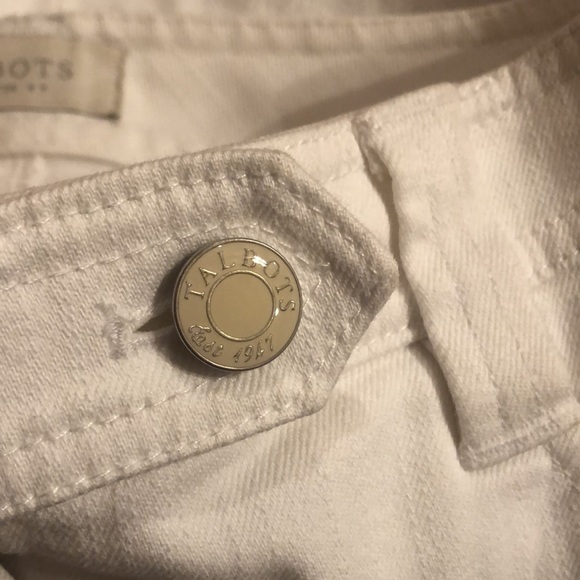 Talbots sz 4P White Denim Knee Length Skirt - Picture 6 of 6